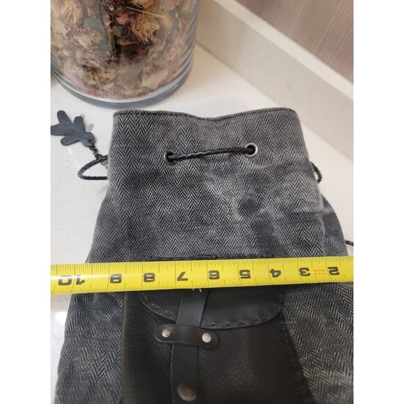 Henry Beguelin Black Leather Backpack Woven Straps - Picture 6 of 7